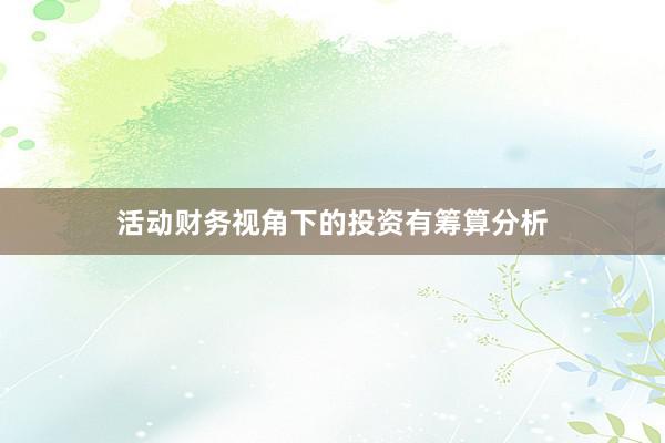 活动财务视角下的投资有筹算分析
